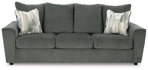 Whatâ€™s new in neutrals? Shades of gray, of course. Embrace the sophisticated design trend with this gorgeous sofa, which offers a clean-lined, contemporary style at a comfortably cool price. Sure to lift your spirits, the plush chenille fabric is fabulo