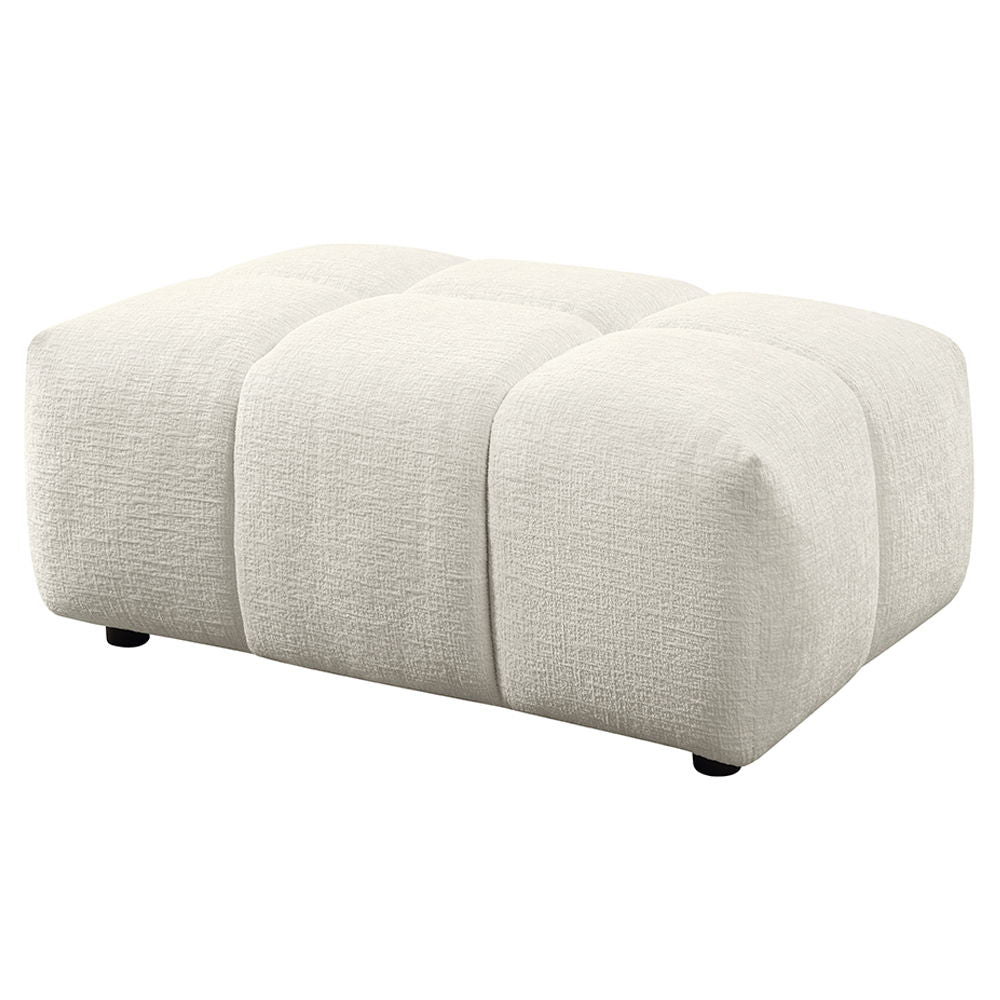 The Loanna collection modular sofa with its beige linen and coral red linen upholstery, offers versatile comfort and style. Its adaptable design allows for multiple configurations, making it perfect for any living space. The combination of neutral and vib