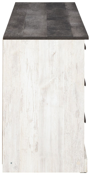 Shawburn - White / Black / Gray - Six Drawer Dresser