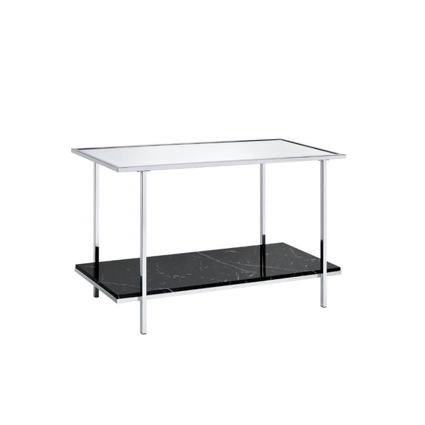  Rectangular Console Table Storage: Open Compartment (1 Faux Marble Shelf