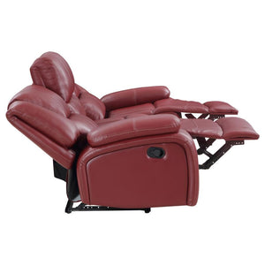 Camila - Upholstered Motion Reclining Sofa - Red