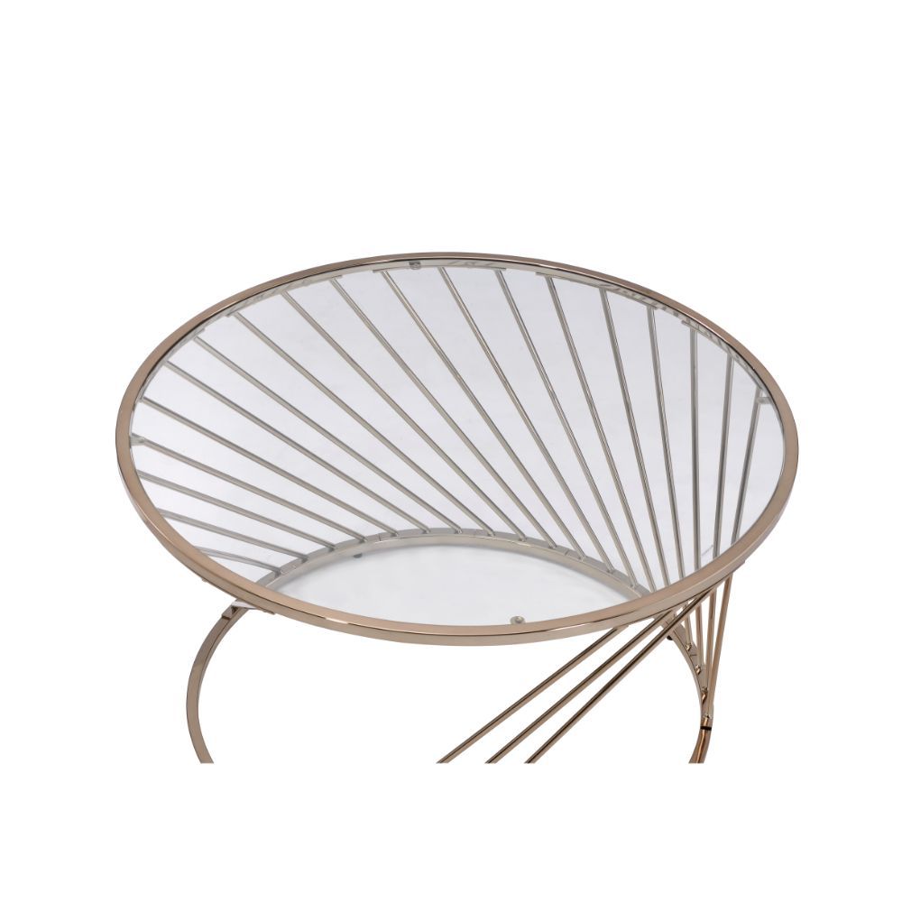 Combining sturdy metal frame and a tempered glass top, this Bluelipe occasional set offers a unique style. Its twisted base creates dimensional interest from every angle and adds a touch of vivacity to the atmosphere while the beautiful glass top provides