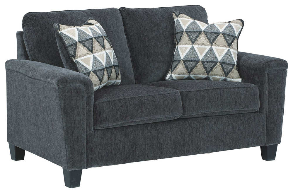 If youâ€™re looking for a smokinâ€™ hot look priced to entice, youâ€™re sure to find this space-conscious, budget-conscious loveseat beautifully fits the bill. Covered in a smoke gray chenille upholstery loaded with plush texture, this less-is-more contem