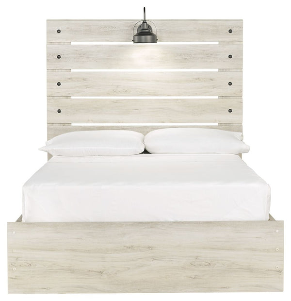 Cambeck - Whitewash - Full Panel Bed with 4 Storage Drawers