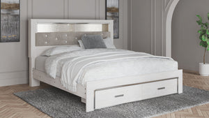  this king upholstered bookcase bed is a beautiful blend of comfort and luxury. Shiny chrome-tone accents