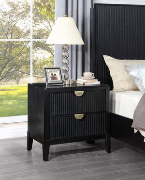  with two drawers that offer a place for overnight essentials and personal necessities like books. The top drawer includes felt lining while