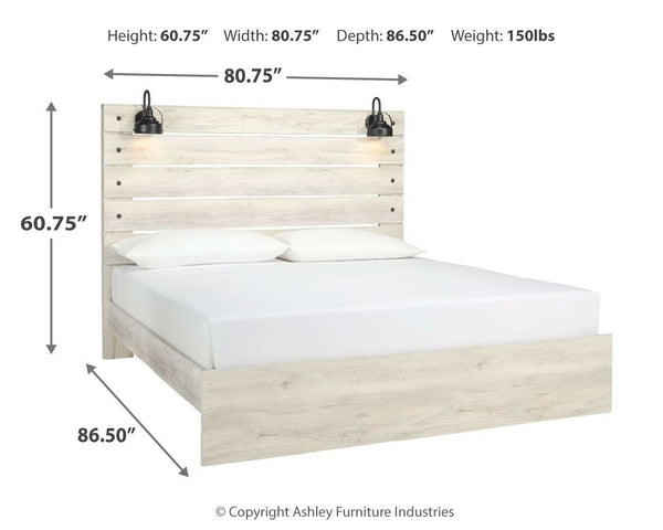 Cambeck - Whitewash - King Panel Bed