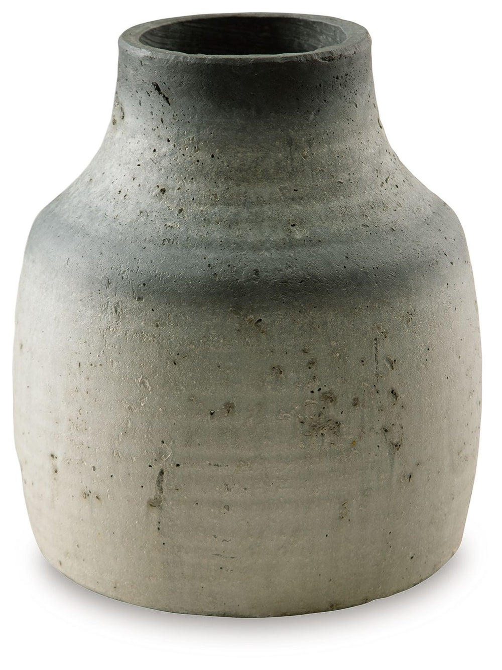 This vase has a weathered aesthetic that adds a culturally sophisticated look to your decor. Display the piece on a table or countertop where its artistry can be appreciated.<br/><br/><b>Product Features</b><ul><li>Made of cement</li><li>Black and gray di