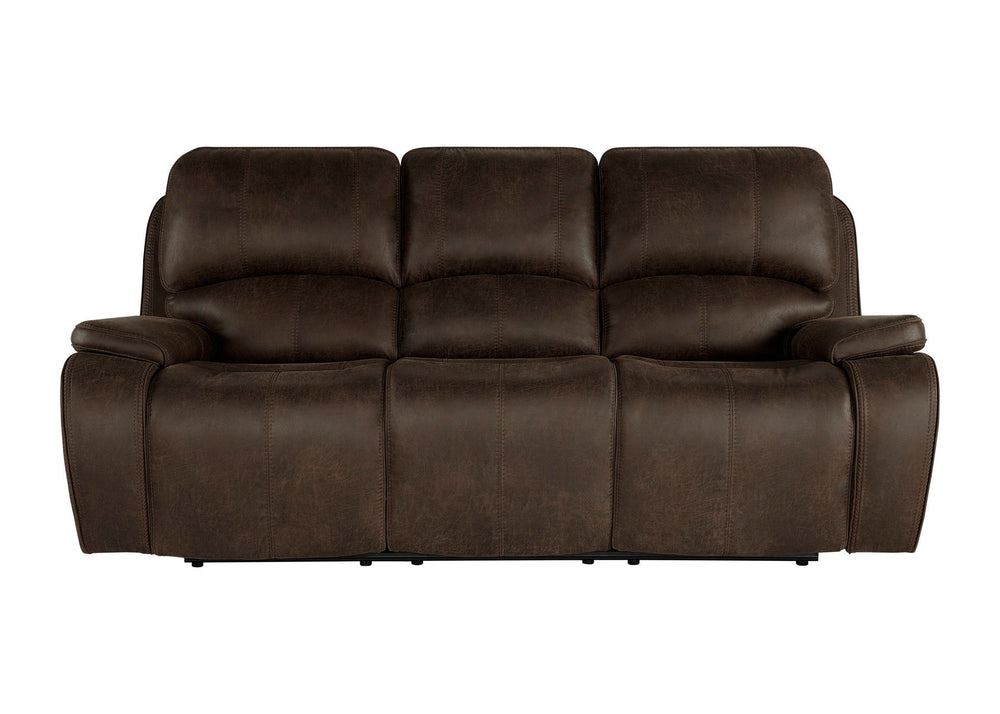 Immerse yourself in comfort and style with the Brookings Dual Recliner Sofa in rustic brown. Upholstered in a leather-look polyester/pu fabric, this sofa offers the luxurious appearance of real leather without the hefty price tag. Tailored to perfection w
