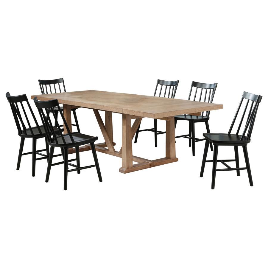 Extension dining table expands up to 106 inches for flexible seating options<h4><b>Middleton - 106" Extension Leaf Dining Table - Natural Brown</b></h4> <table width="100%"><colgroup><col style="width: 30%"> <col style="width: 70%"> </colgroup> <tbody> <t
