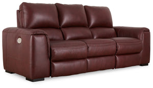  supple leather and perfectly matched faux leather upholstery in garnet. Sink into the seating area and cater to your comfort with one-touch