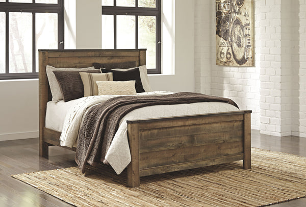 If you love country living, this queen panel bed matches your authenticity. Rustic finish, plank-style details and nailhead trim pay homage to reclaimed barn wood, making for a chic look loaded with charm. Mattress and foundation/box spring available, sol