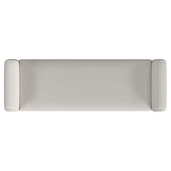 Rex - Fabric Upholstered Accent Bench With Armrests - Vanilla