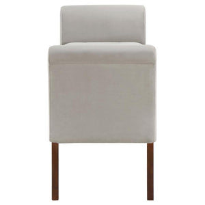 Farrah - Velvet Upholstered Rolled Arm Storage Bench - Beige
