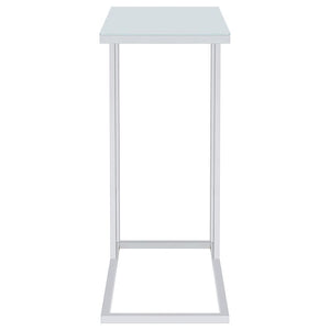 Stella - Glass Top C-Shaped Sofa Side Table - Chrome
