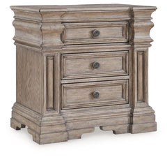 Discover something exceptional with this nightstand. Its impressive silhouette offers a casual traditional aesthetic, embodied by classic-inspired columns and a relaxed grayish brown finish. Casually cool drawers with inset framed fronts are packed with a