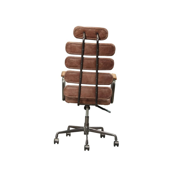  Adjustable Height (Pneumatic Lift) â€¢ Padded Back & Seat: Top Grain Leather Cushion