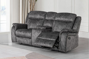 Park City - Console Loveseat With Dual Recliners - Slate
