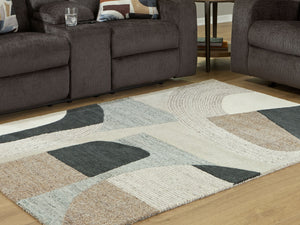 Edrickhill - Grayish Teal / Taupe / Cream - Medium Rug