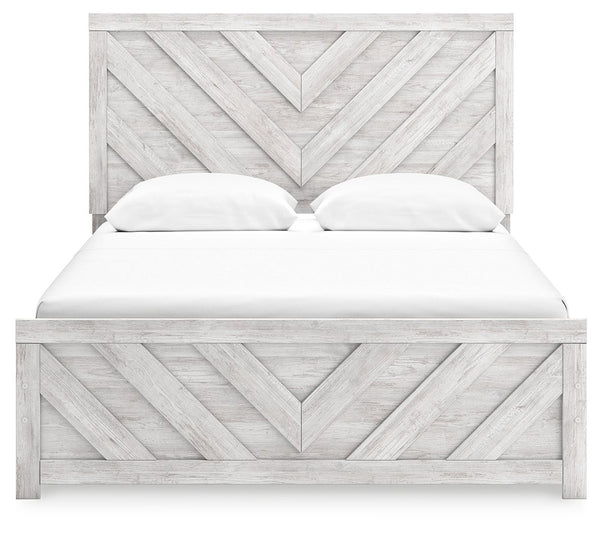 Cayboni - Whitewash - Queen Panel Bed