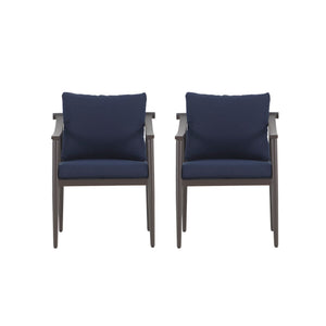 Moana - Patio Side Chair Blue Cushions (Set of 2) - Blue