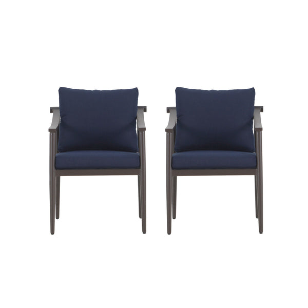Moana - Patio Side Chair Blue Cushions (Set of 2) - Blue