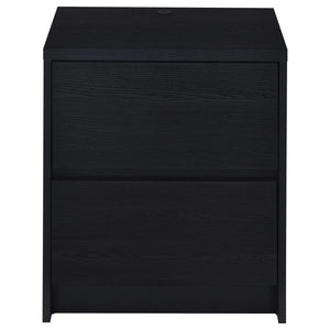 Westpark - 2-Drawer Nightstand LED Lights And USB - Black