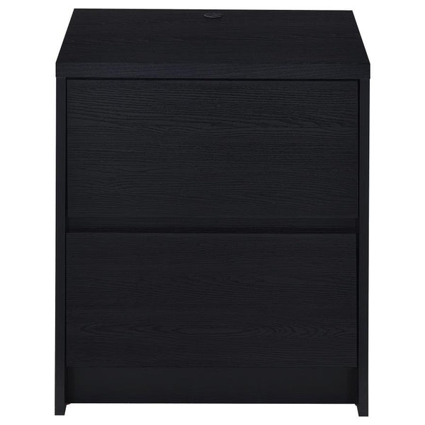 Westpark - 2-Drawer Nightstand LED Lights And USB - Black