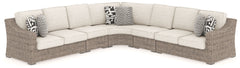 Sporting an easy-on-the-eyes look inspired by driftwood, this 6-piece sectional elevates the art of indoor-outdoor living. Beautiful and durable enough for indoor and outdoor use, this high-style/low-maintenance sectional entices with plush, removable cus