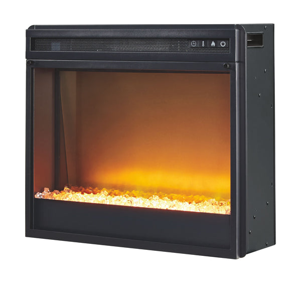 Wynnlow - Gray - 5 Pc. - Entertainment Center - 63" TV Stand with Fireplace Insert Glass/Stone