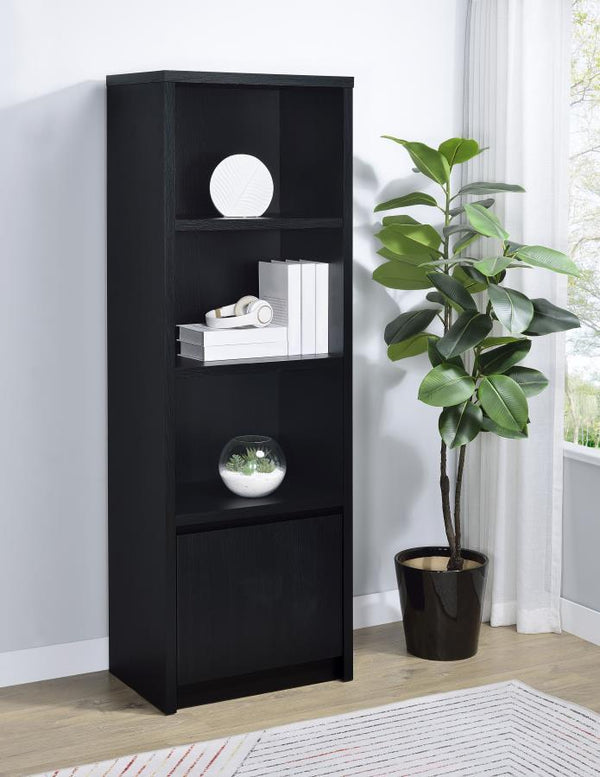  it features three open shelves for organizing media devices