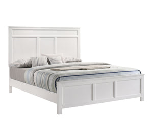 The Andover Wood Panel Bed in White is a perfect blend of durability, versatility, and contemporary style, making it a standout addition to any bedroom. Expertly crafted from solid Rubberwood, manufactured woods, and wood veneers, this bed is built to las