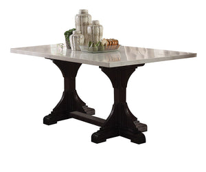  the Gerardo dining table demonstrates the easy elegance of transitional design. Matching side and arm chairs feature button tufted seat backs and tapered wooden legs in the same lovely weath