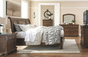 Flynnter - Medium Brown - Queen Storage Sleigh Bed