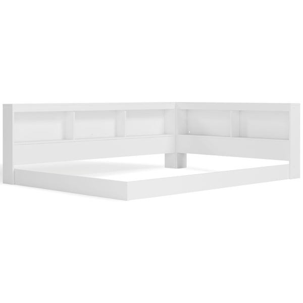  beautifully blending contemporary and casual style. Its two-tone look in matte white and a replicated sugarberry wood grain pattern keeps things simple