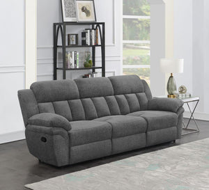  the sofa encourages rest and rejuvenation in inviting style. Charcoal upholstery delivers a smooth