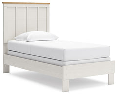 Create a serene countryside retreat with this twin bed. A two-tone design effortlessly adds farmhouse style, while the clean-lined panel headboard enhances its charming appeal. Looking for furniture that offers a peaceful escape from your daily routine? T