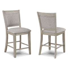 Elevate your dining experience with this elegant counter height dining set, designed to blend seamlessly with any modern or rustic dÃ©cor. The set features a spacious, finely crafted table with a built-in faux marble turntable and open lower shelf in a we