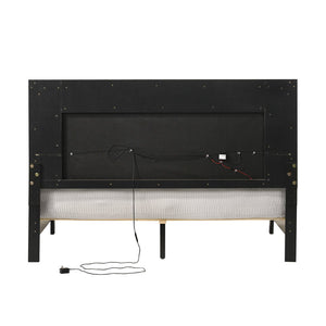 Casilda - Eastern King Bed - Gray PU & White Finish