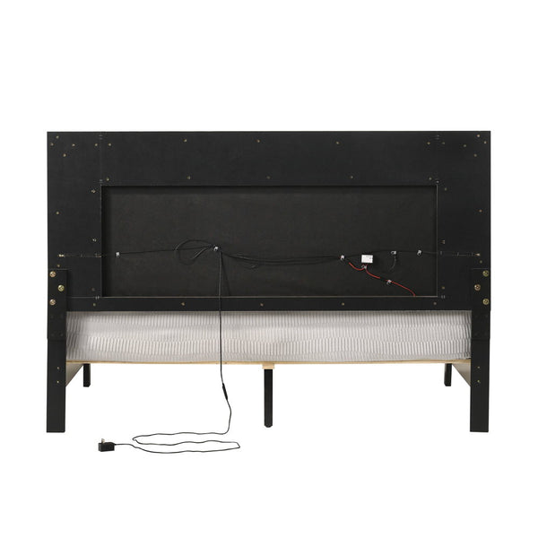 Casilda - Eastern King Bed - Gray PU & White Finish