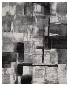 This area rug features a striking abstract design in black, gray and cream. Its ethereal look dresses up a room with subtle color, visual texture and a highly contemporary point of view.<br/><br/><b>Product Features</b><ul><li>Made of polypropylene</li><l