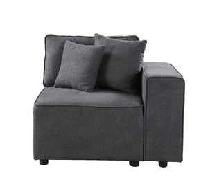  this sectional sofa offers you optimal flexibility. It features tight seat and loose back cushion all in soft 