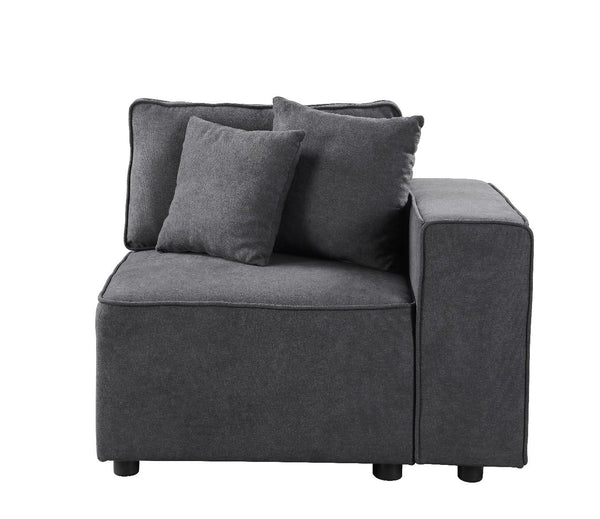  this sectional sofa offers you optimal flexibility. It features tight seat and loose back cushion all in soft 