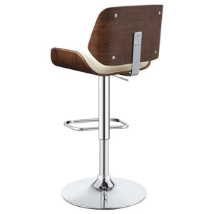 Folsom - Upholstered Adjustable Bar Stool - Ecru And Chrome