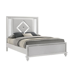 Experience the allure of the Stardust Bed in White, a masterpiece of modern luxury for your bedroom sanctuary. Crafted with durability in mind, this bed boasts a strong and eco-friendly construction of manufactured wood with a sleek white finish, adorned 
