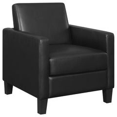 Mid-century design elements shine through in this contemporary accent chair. With classic, narrow track arms that cradle you as you recline into an angled backrest, this accent chair offers a tailored, polished vibe to a corner space or seating area. Top 