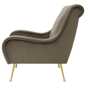 Ricci - Upholstered Saddle Arm Accent Chair - Truffle