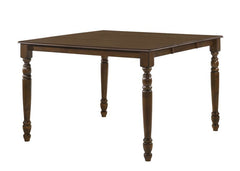 Counter height tables are a great option for smaller spaces, they help create a more open and airy look. They also create a more casual look in your dining space. The Dylan counter height collection is great at achieving those aspects. In airy buttermilk 