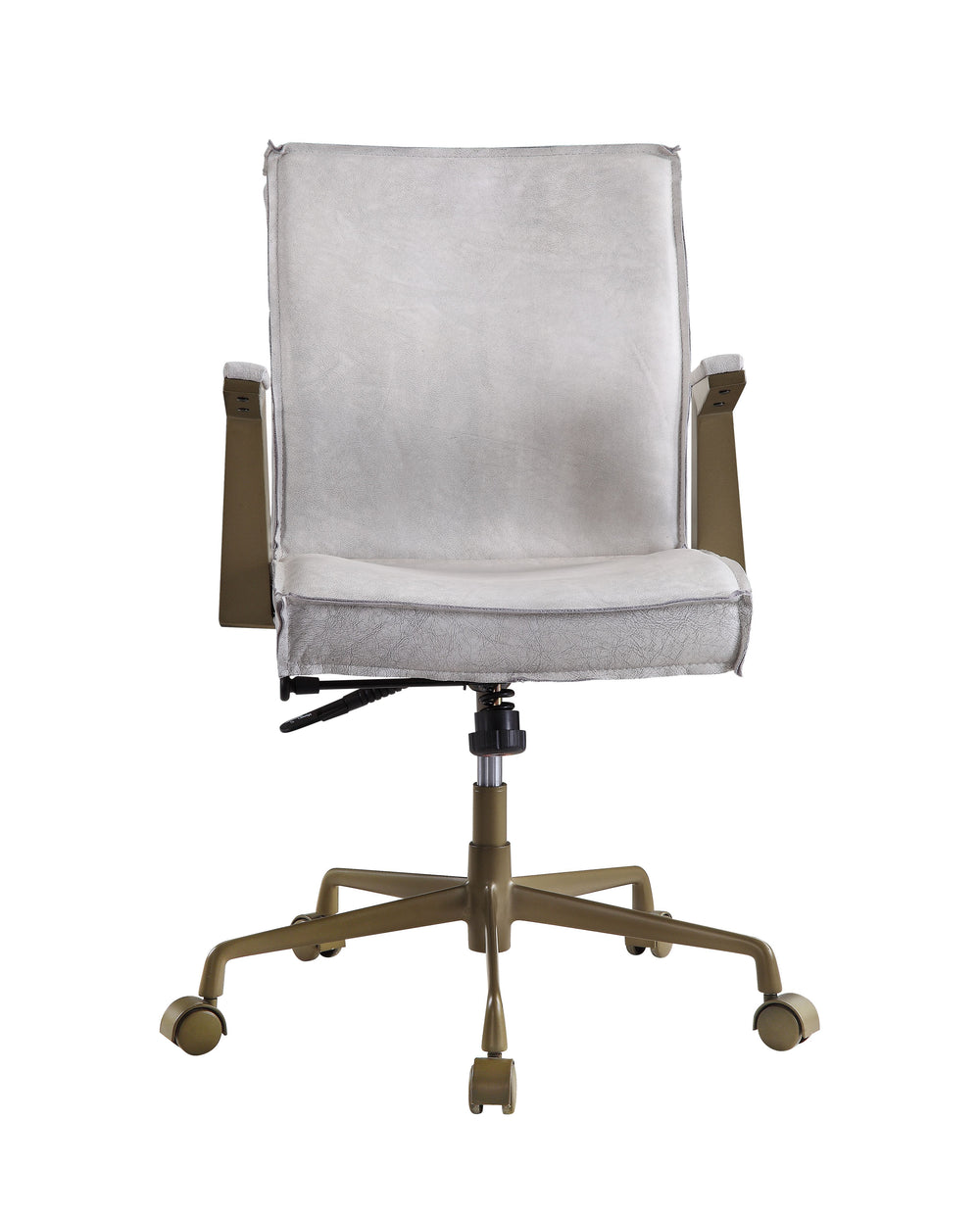 This chair screams CEO, command respect with the Attica executive office chair. The chair is upholstered using high-quality top grain leather. The swivel seat and pneumatic 3-inch lift add practicality to the list. The seat is securely mounted on a metal 