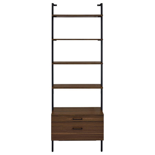 Owens - 4-Shelf Storage Wall Bookshelf - Walnut